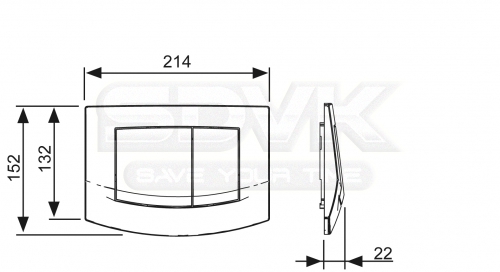 панель смыва с двойной клавишей, пергамон