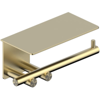 Держатель туалетной бумаги Abber Osten 316 AA1830BG с полкой для телефона, золотой матовый