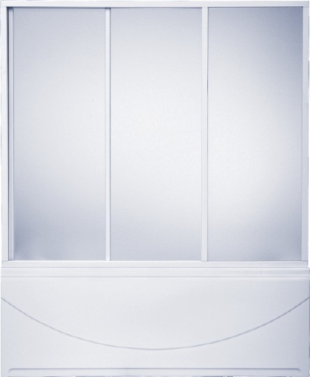 шторка на ванну bas кэмерон 3 ств., пластик