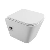 Унитаз биде подвесной BelBagno Due BB3103CHR-BS/SC, с сиденьем микролифт, цвет белый
