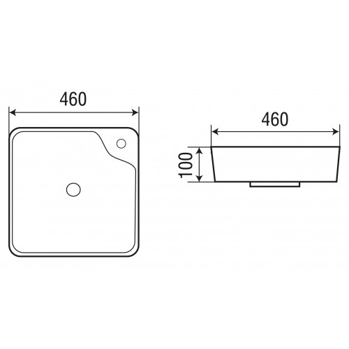 раковина в ванную накладная weltwasser elbach 2181 46 см, 10000004576, белая