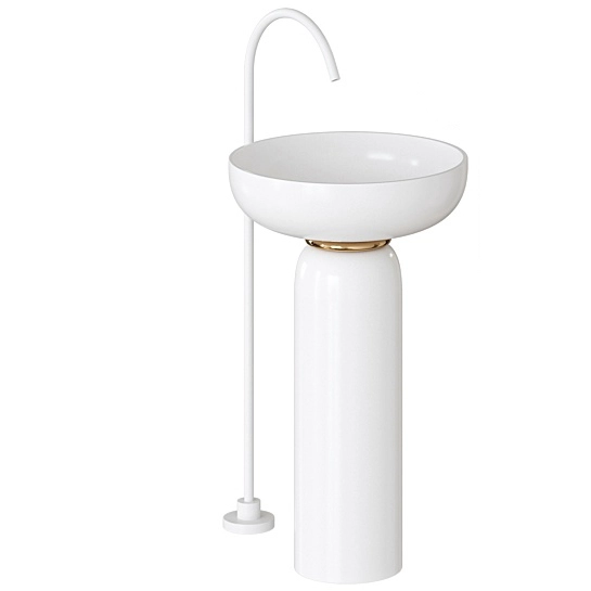 раковина artceram jolie jol001 05 00 накладная/для пьедестала, ø50xh17 см, белый матовый