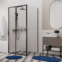 Душевой уголок WasserKRAFT Dill 61S19 100×100 см, профиль черный матовый, стекло прозрачное