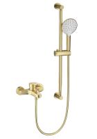 Смеситель для ванны с душевым гарнитуром WONZON & WOGHAND, брашированное золото (WW-C2501-BG)