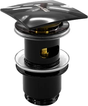 Донный клапан WasserKRAFT Glan A166 клик клак, черный глянец