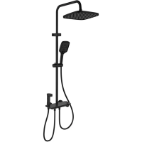 Душевая система Berges Pulsar 075012 300x210 мм, с термостатом, черный матовый