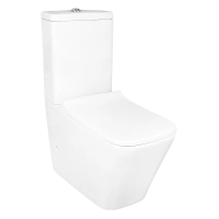 Унитаз компакт Azario Quadro AZ-2175 UQ1 напольный, безободковый, слив "Торнадо", с бачком и сиденьем микролифт, 60.5х34х81 см, белый