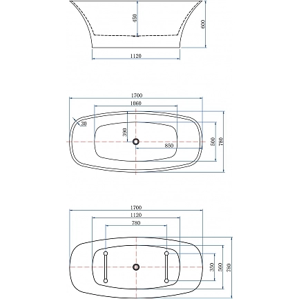 акриловая ванна aquanet family smart 170x78 88778-mw-mb , цвет белый матовый/ черный матовый