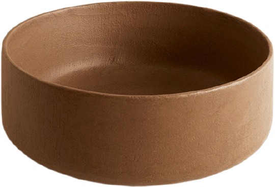 Раковина ArtCeram Cognac COL001 19 00 накладная, без отв., без перелива, на столешницу, Saniglaze, Ø42xh16 см, цвет ombra bruciata (коричневый), фактура необработанная глина.