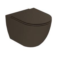 Azzurra Comoda Унитаз подвесной безободковый 51,5x36 см, c креплением, Easy Clean, 3L Water Saving, цвет: Cacao