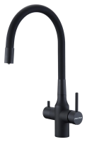 Смеситель для кухни с подключением к фильтру Paulmark Salix Sa213419-401, цвет антрацит/ черный