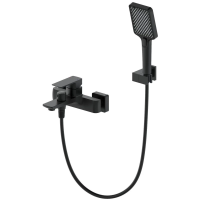 Смеситель для ванны Wonzon & Woghand Edge WW-88639003A-MB с душевым гарнитуром, черный матовый