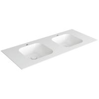 Раковина двойная Simas WAVE WA120 bi*2 120x50xh14,5см, встраиваемая, с 2 отв, цвет: белый