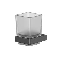 Стакан Whitecross Cubo CU2430GM для щеток, подвесной, стеклянный, оружейная сталь
