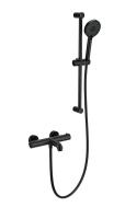 Смеситель для ванны с душевым гарнитуром и термостатом WONZON & WOGHAND, черный матовый (WW-C2006-A-MB)