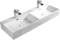 Раковина SantiLine SL-2114 накладная/подвесная, 120x42 см, двойная, белая