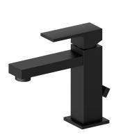 Смеситель Newform Ergo Q 66410.01.093 для раковины, 1 отв., с донным клапаном, цвет черный матовый
