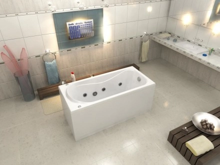 акриловая ванна bas верона 150х70 flat (вг00319), гидромассажная