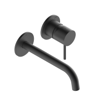 Смеситель встраиваемый для раковины Bossini Teo Line Z00730.073, излив 18,5 см, цвет: черный матовый