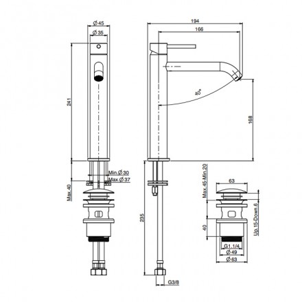 смеситель для раковины fima carlo frattini spillo steel f3071/hinox