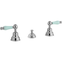 Cisal CISAL Arcana Toscana Смеситель для биде на 3 отверстия без излива, с донным клапаном, цвет: хром/белый