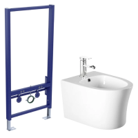 Комплект биде подвесное Aquatek Ника AQ1009-00+инсталляция Aquatek Standart 50 INSB-0000001