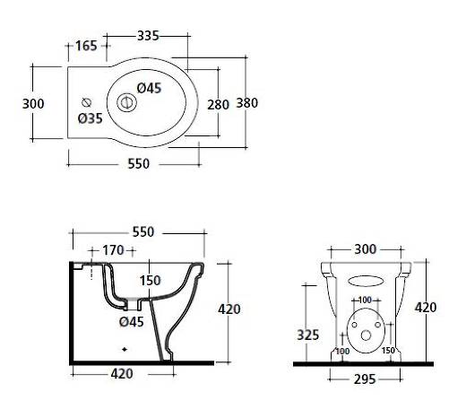 биде напольное galassia ethos 8438ne (8438mne)