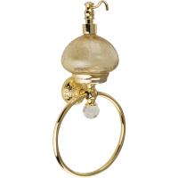 Дозатор для мыла с кольцом для полотенец Migliore Cristalia 16832 золото с кристаллом Swarovski