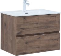 Тумба под раковину Aquanet Алвита New 00334185 2 ящика, 70x45.7 см, дуб веллингтон табак