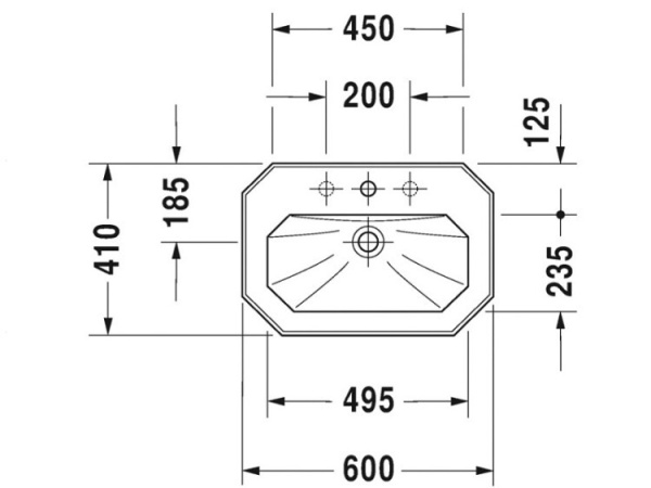 раковина подвесная 60 см duravit 1930 04386000001