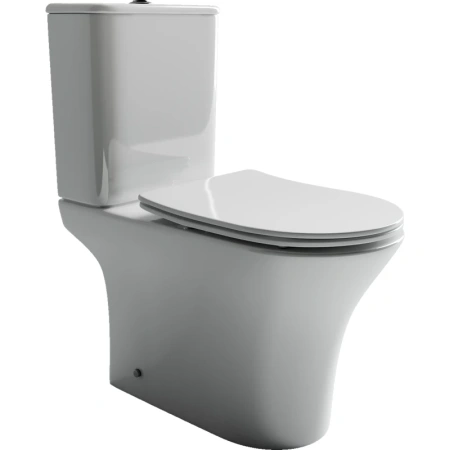 чаша напольного унитаза ceramicanova fortuna cn9001-b безоботковый, с сиденьем микролифт, белая