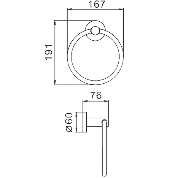 Кольцо для полотенец Haiba HB8304 цвет нержавеющая сталь