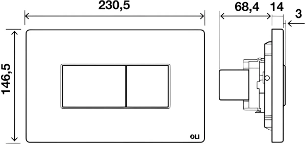 кнопка смыва для инсталляции oli karisma 641015 пластик, цвет черный