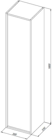 шкаф-пенал aquanet lino (flat) 00295038 35 дуб веллингтон