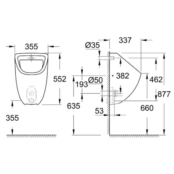 писсуар grohe bau ceramic 39438000 писсуар grohe bau ceramic 39438000