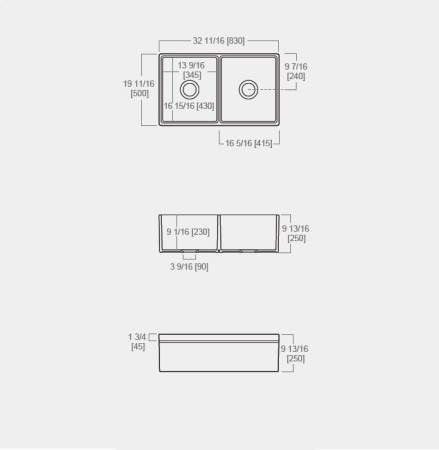 раковина simas lavabi q532 bi хозяйственная, 83x50x25 см, белая