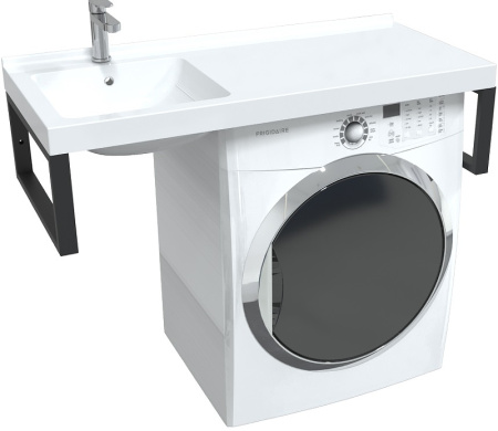 раковина 1marka wash 110 l ц0000010452 над стиральной машиной, белая