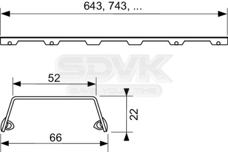 решетка tece tecedrainline "steel ii" 601583: прямая, нержавеющая сталь,150 см, сатин