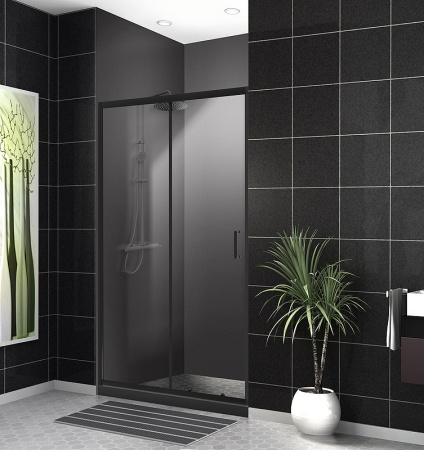 душевая дверь belbagno uno 120 uno-195-bf-1-120-c-nero профиль черный матовый стекло прозрачное