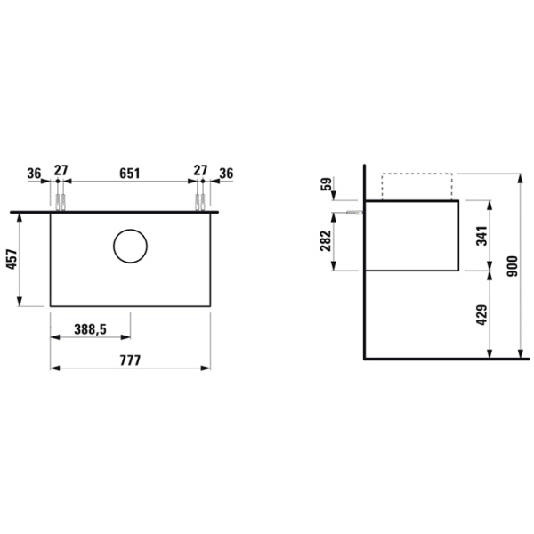 laufen laufen sonar тумба под раковину, 77.5х45.5х34см., 1 ящик, с отв. в центре, цвет: титан и черный мрамор