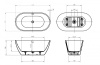 акриловая ванна belbagno uno 170x75 bb701-1700-750-k без гидромассажа