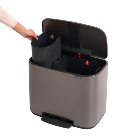 мусорное ведро brabantia pedal bin bo pedal bin 121203 23 + 11 л