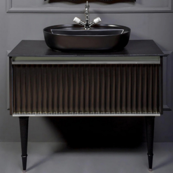 тумба под раковину boheme armadi art vallessi avantgarde canale 100 843-100-bcr подвесная черная хром