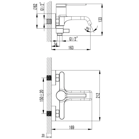 смеситель для ванны aquame asti aqm6412bg с душевым гарнитуром, золотой матовый