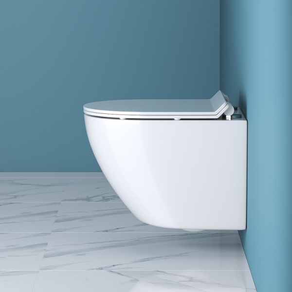 унитаз подвесной belbagno sfera-r bb046chr/bb2111sc, с сиденьем микролифт, цвет белый