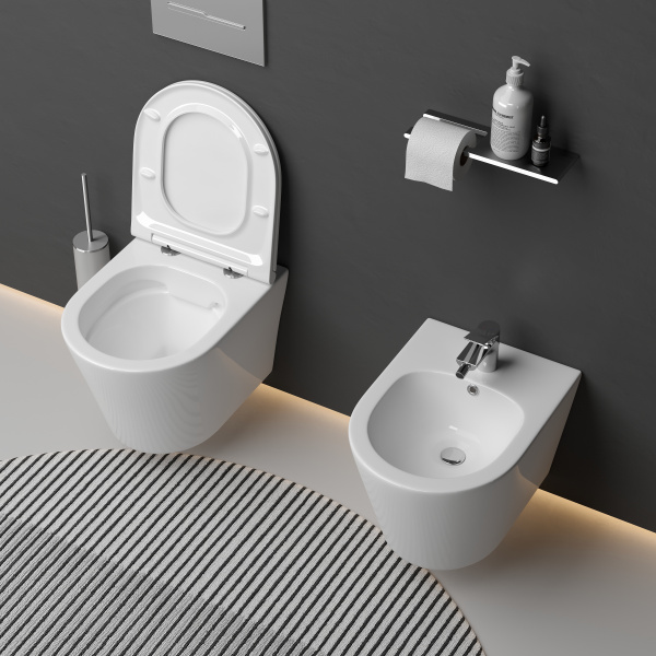 биде ceramicanova forma cn3012 подвесное, белое