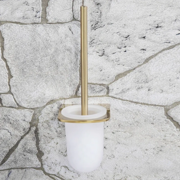 Ёршик для унитаза WasserKRAFT Aisch K-5927 золото матовое