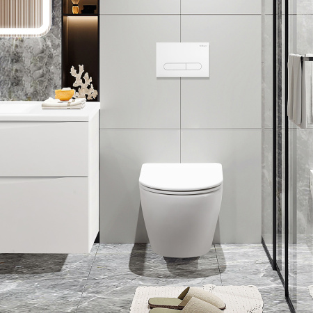 комплект унитаза с инсталляцией belbagno uno bb3105chr/sc/bb002-80/bb014-sr-bianco с сиденьем микролифт и белой клавишей смыва
