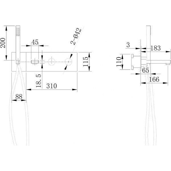 смеситель для ванны abber rund af8730ng, цвет никель
