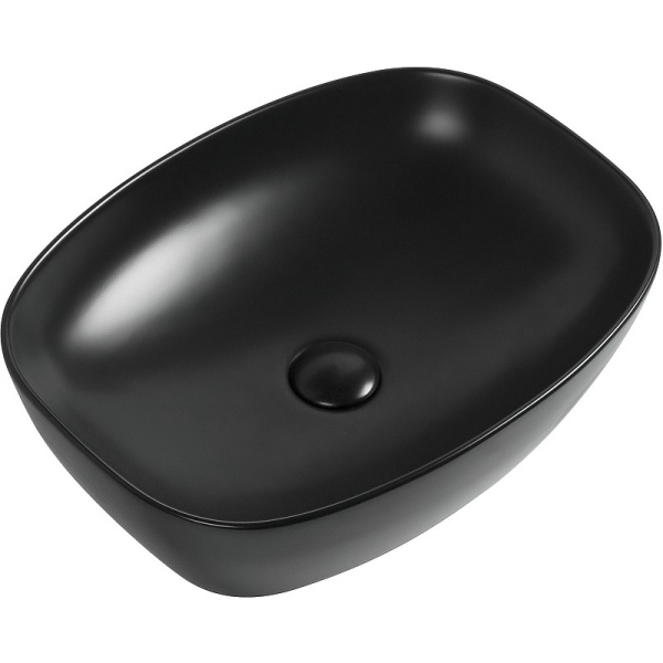 раковина накладная 50 см aquanet fine-1-mb 00273682, черный матовый